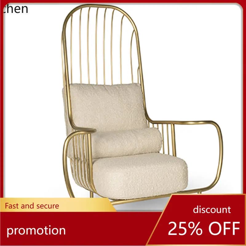 CZ Minimalist Lobby Single Lounge Chair Creative Metal Stainless Steel Birdcage Sofa Chair