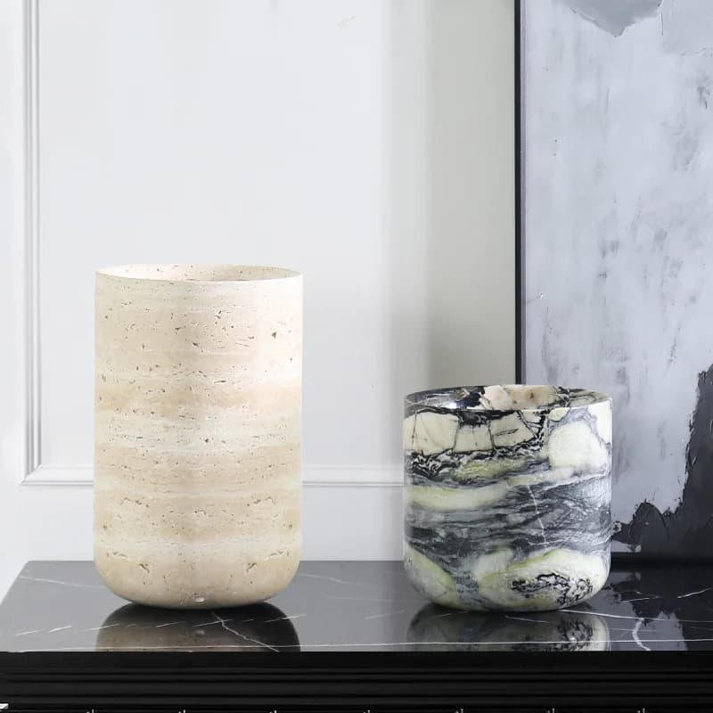 PYH simple and modern creative vase flower ware soft decoration living room coffee table home accessories-2pcs