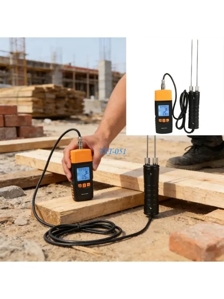 E15A Moisture Meter for Various Materials Featuring Auto Shutoff and Digital Screen