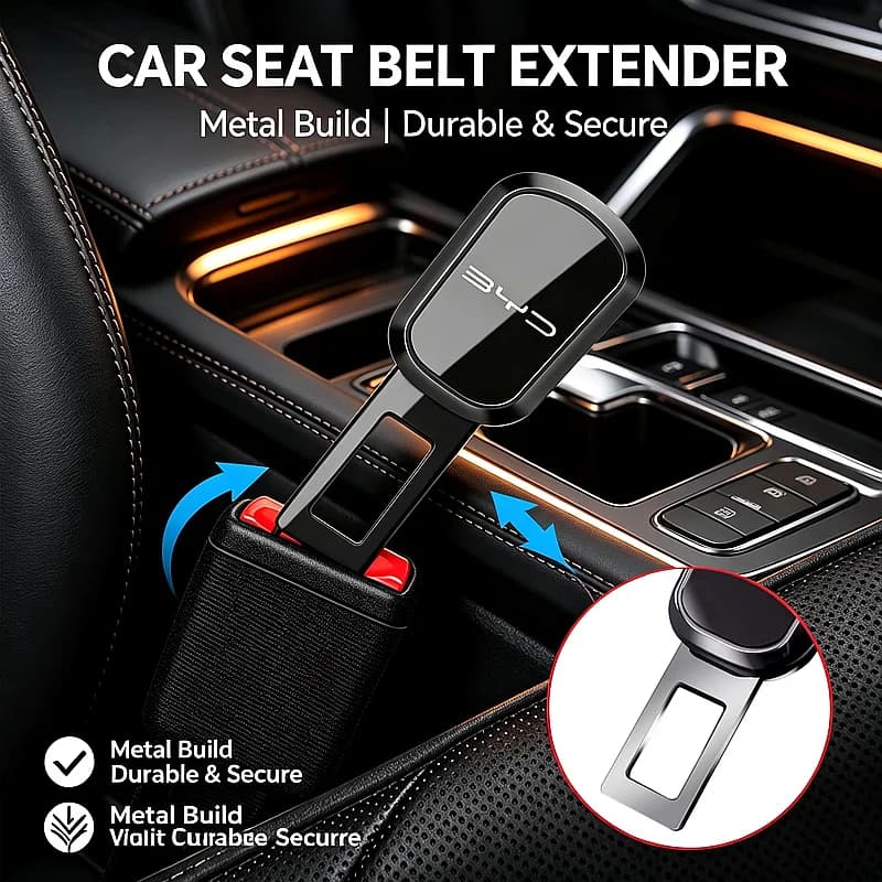 Car Seat Belt Socket Extender Buckle Extension Connector For BYD Seal U Dolphin Mini Sealion 7 Song Pro ATTO 3 Yuan UP Dolphin