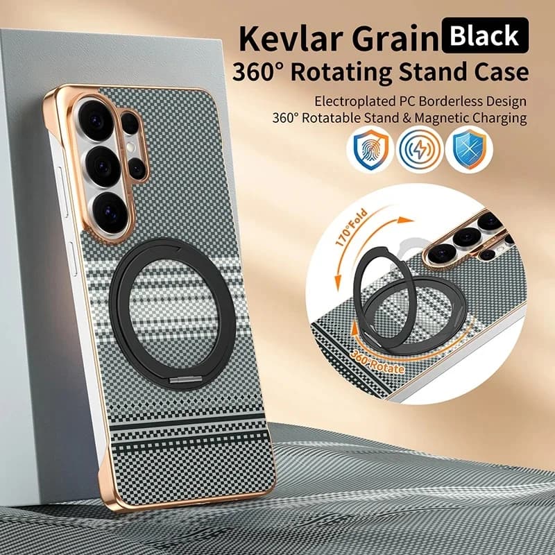 360°rotating Invisible Stand Phone Case For Magsafe For Samsung Galaxy S26Ultra S23 S24 S25 Lens Back Cover Protection Functio ﻿