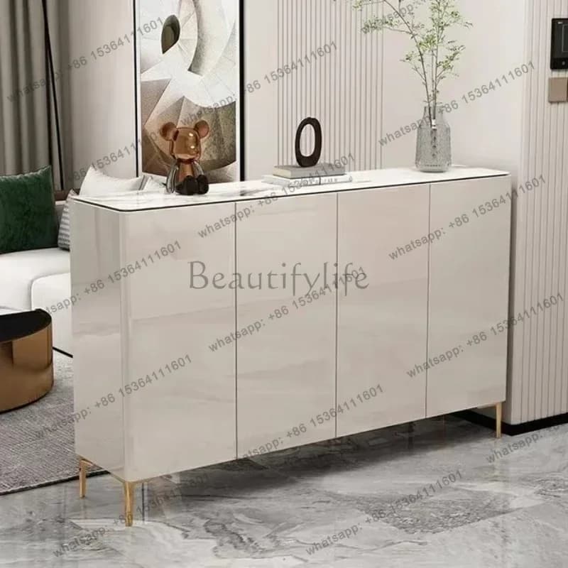 YJ Shoe Organizer Shoerack Living Room Cabinets Light Luxury Stone Slab Countertop Shoe Cabinet Is Modern Large Capacity Shoe Ra