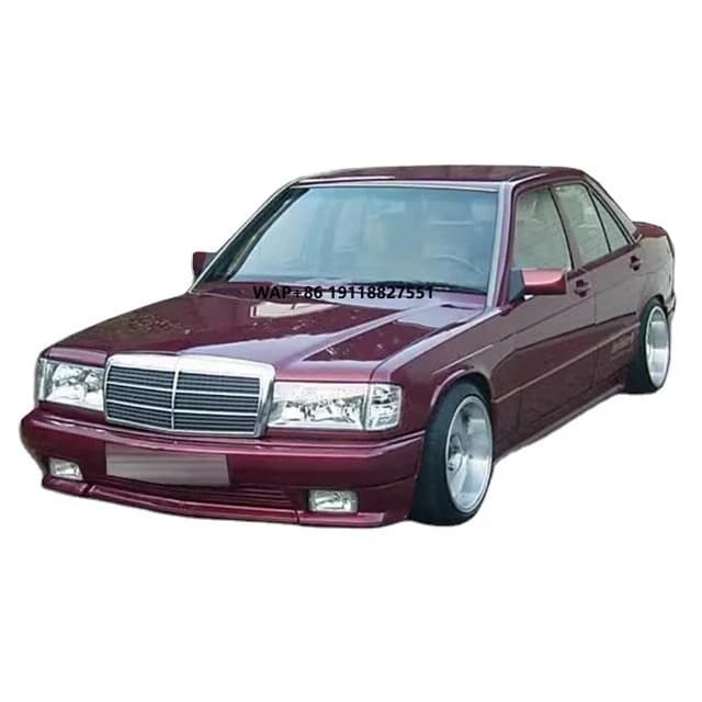 For  190E W201 Upgrade  Body Kit W201 Front Bumper Rear Bumper Side Skirt