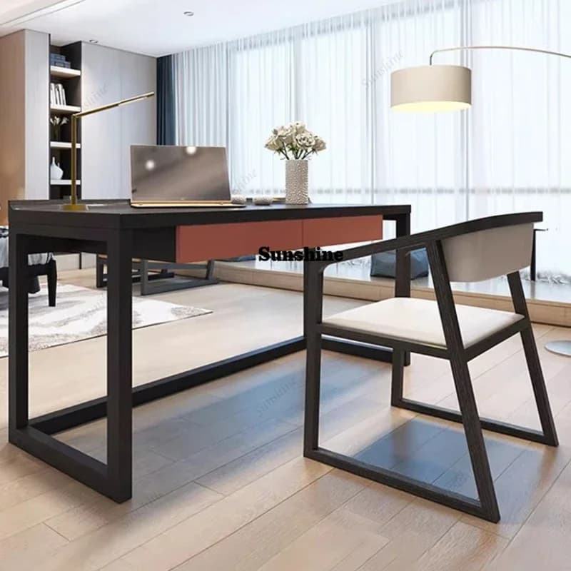 Simple bedroom desk Home minimalist workbench Solid wood writing tableTJ
