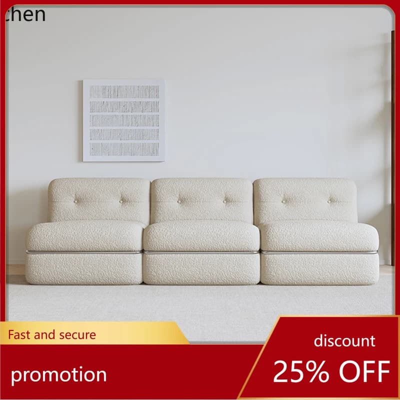 HT retro sofa, minimalist medium and antique chenille fabric small apartment module sofa in the living room