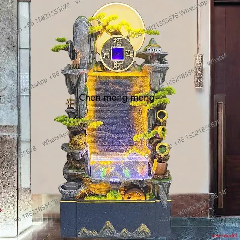 h178flowing water fountain, circulating water, fish pond landscaping decoration living room, lucky floor ornament
