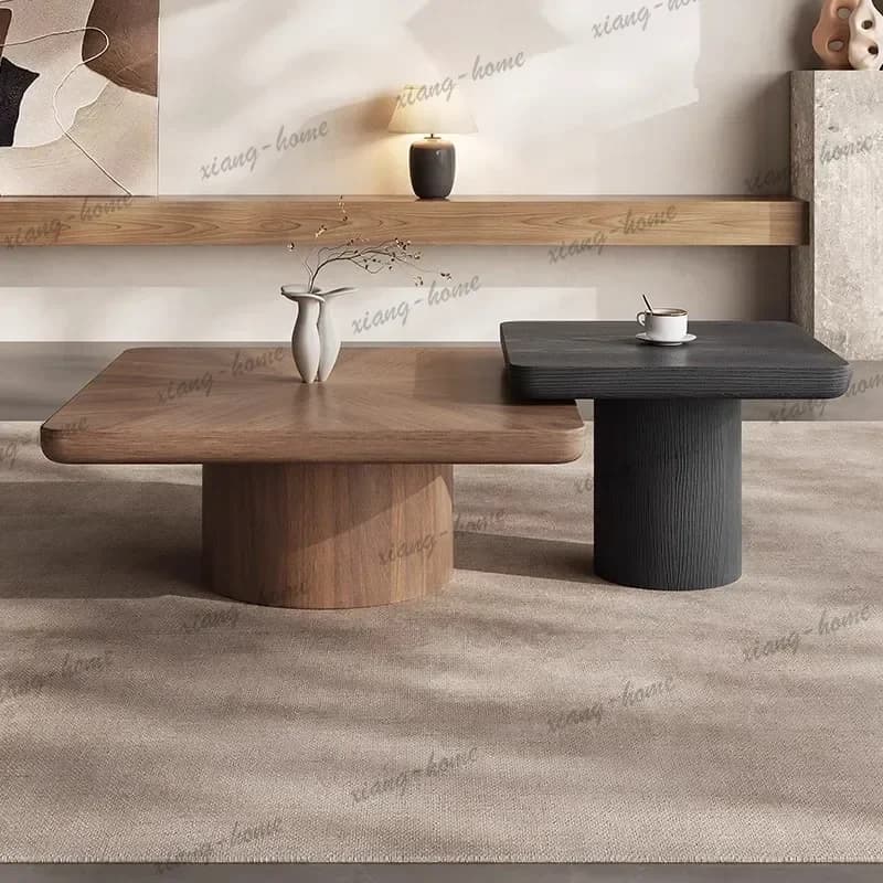 LJY Retro Wooden Coffee Tables Italian Style Restaurant Nordic Office Coffee Tables New Style Villa Home Furniture Salontafel Ls