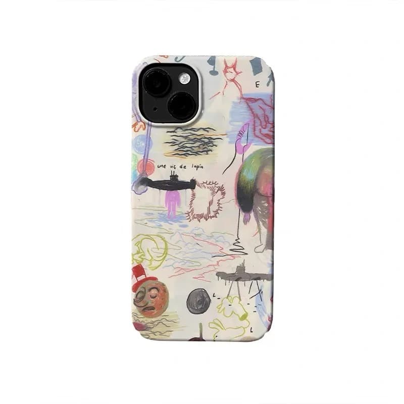 Colorful Purple Graffiti Phone Case for IPHONE 17 Air 16E 15 PROMAX 14 Plus 13 12 MINI 11 PRO 16Plus XR XS Acrylic Phone Cover