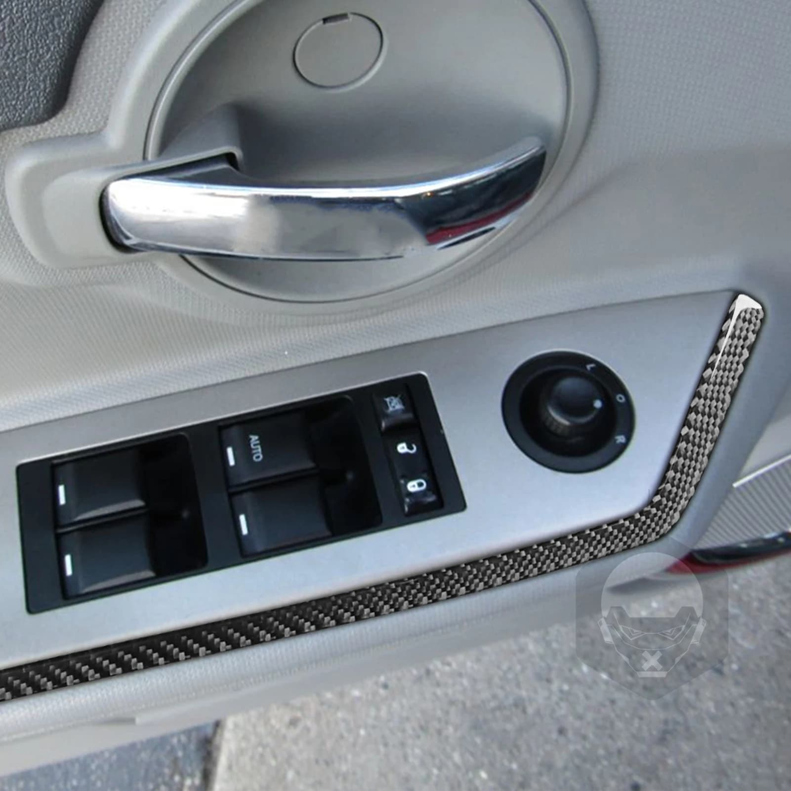 For Dodge Avenger 2008 2009 2010 Real Carbon Fiber Window Lift Switch Control Panel Trim Strips Car Interior Accessories Sticker