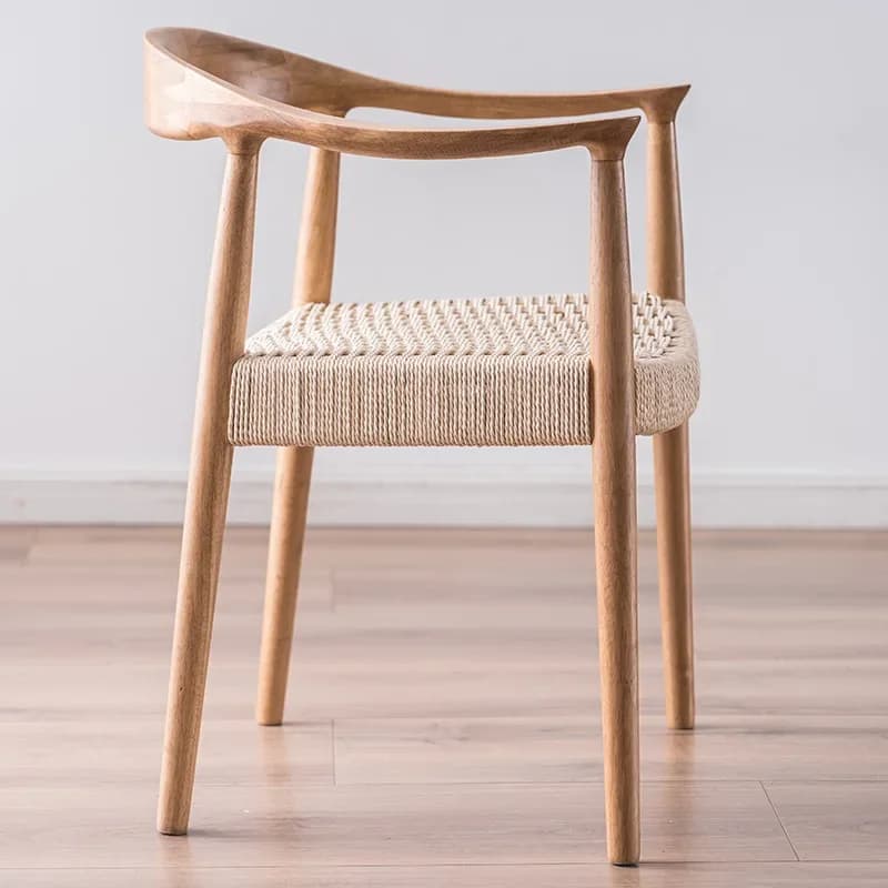 For Modern Living Room Outdoor Dining Room Furniture Wooden  Rattan Wood Dining Chair Armchair Leisure Chair
