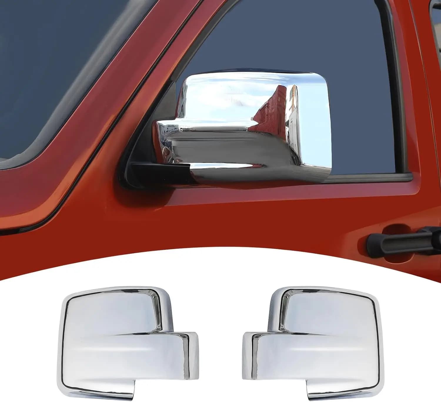 Elegant Easy-Install Chrome Side Mirror Cover for Dodge Nitro 2007-2012 for Jeep Liberty 2007-2012 - 2pcs