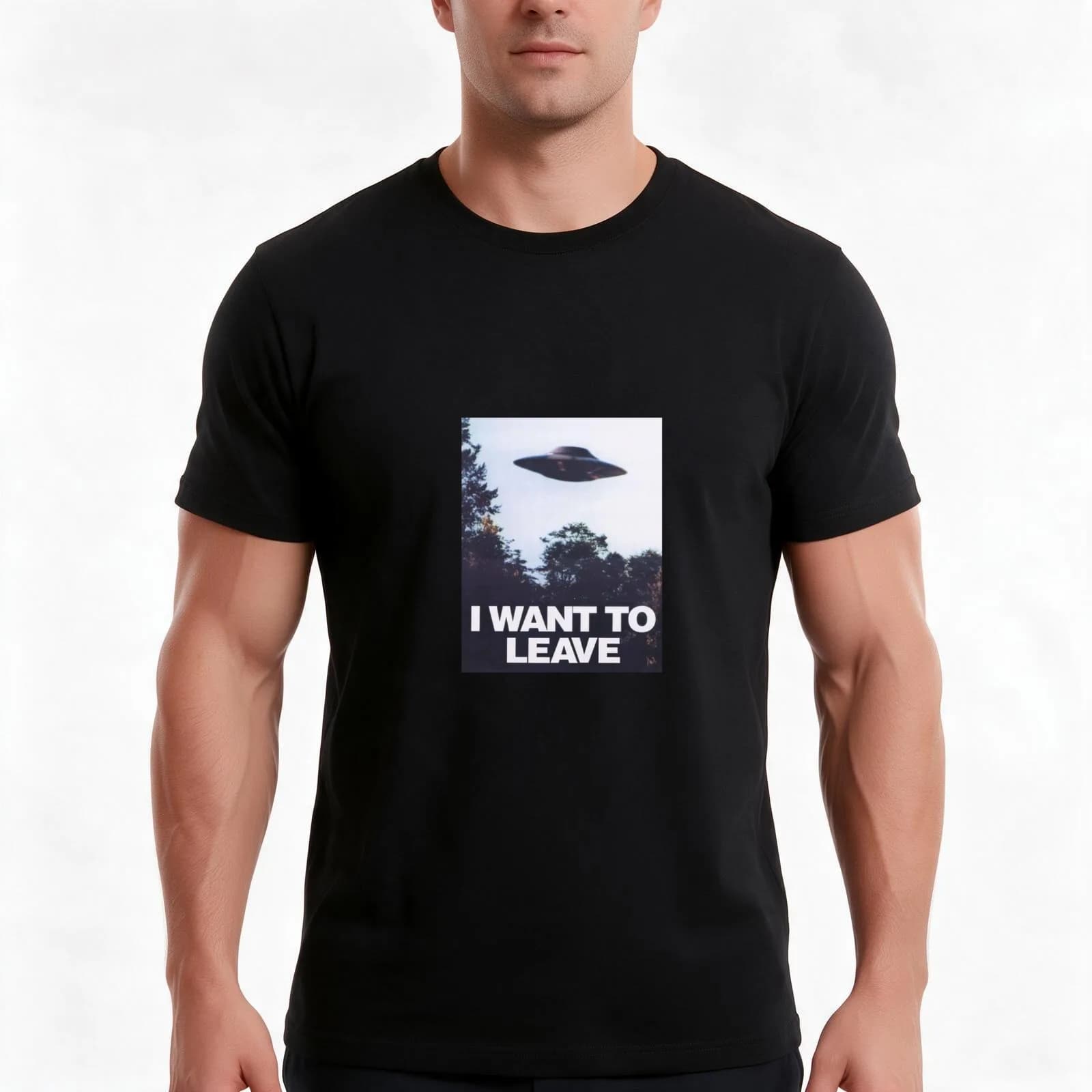I WANT TO LEAVE T-Shirt, Summer Casual Cotton Tee, Oversized Streetwear Tops, Vintage Graphic Print, Loose Fit Short Sleeve