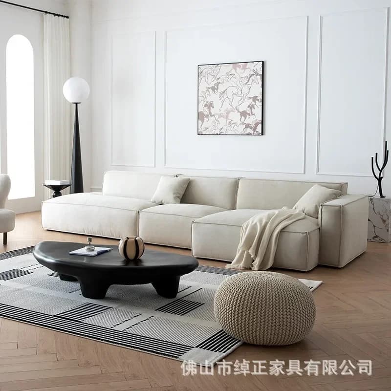Matte Fabric Anti-cat Claw Italian Minimalist Living Room Princess Straight Row SofaX8