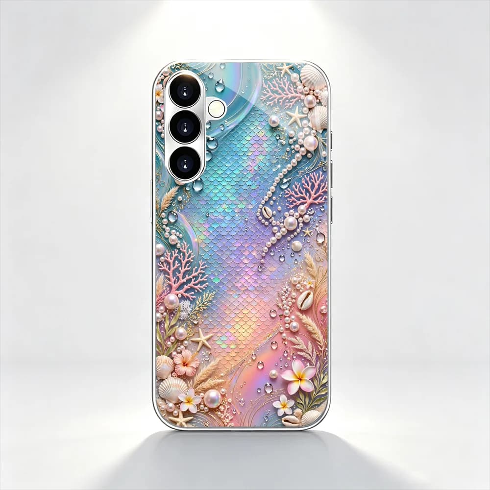 Fashion Ocean Series s26 ultra case Glass phone case for Samsung Galaxy S26 25 24 23 22 21 FE Ultra Plus Scratch Resistant Case