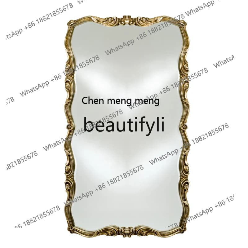Dressing mirror European bedroom bathroom washbasin wall hanging makeup mirror full body mirrorH