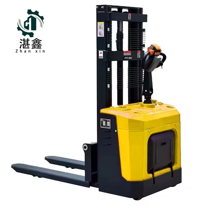 Cheapest 2 Ton Pallet Stacker Mini Walking Type Electric Stacking Truck Forklift for Sale