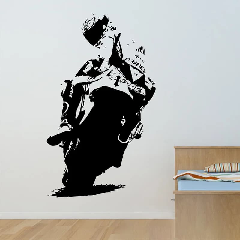 Superbike Motorbike Vinyl Wall Art Sticker Motocross Motorcycle Decals Home Decor Teens Boys Room Garage Decoration Murals S613