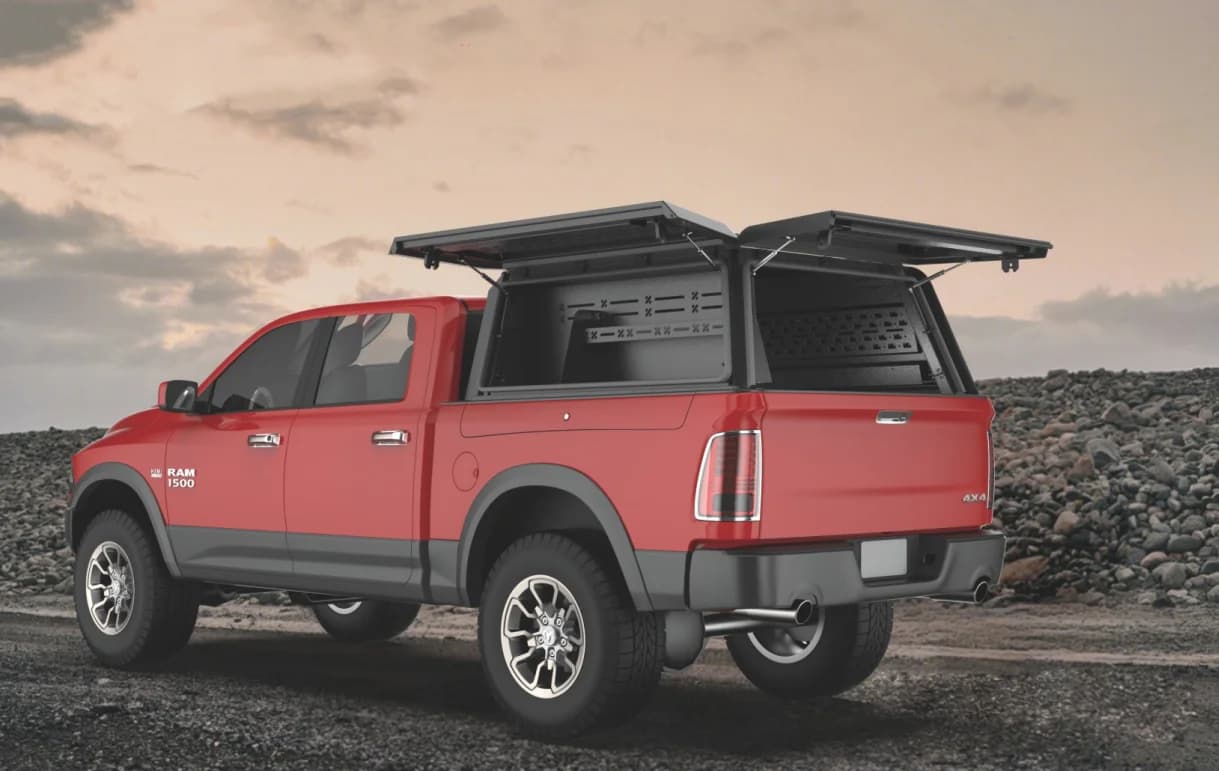Waterproof Aluminum Alloy Folding Hardtop Canopy for Ford Maverick Silverado-Truck Bed Cover Tailgate Lock Camper Shell Design 1