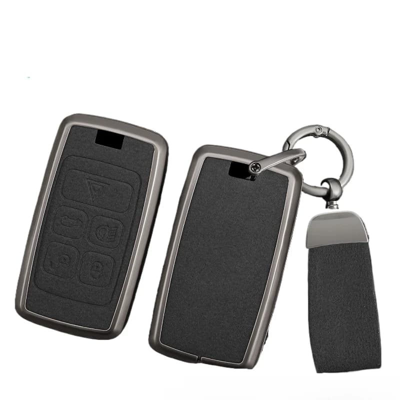 Key Fob Cover for Land Rover Range Rover Sport/Velar/Evoque/Discovery 4/Freelander 5 & Jaguar - KeyCase Shell with Keychain