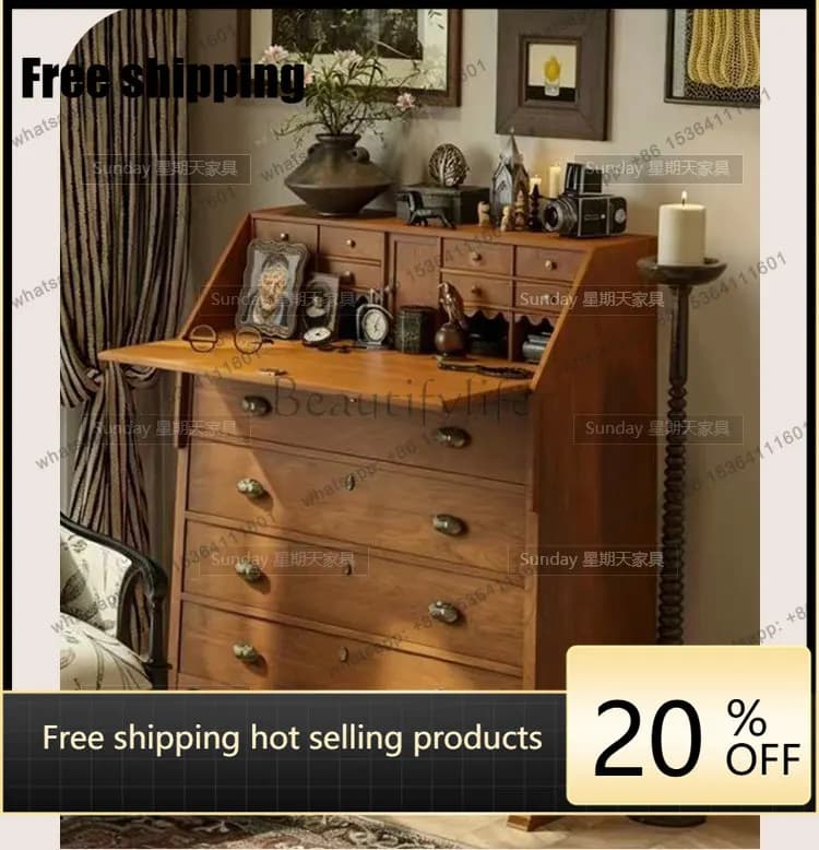 Factory Direct French Log Living Room Cupboard, Modern Simplicity, Wabi Sansan Locker