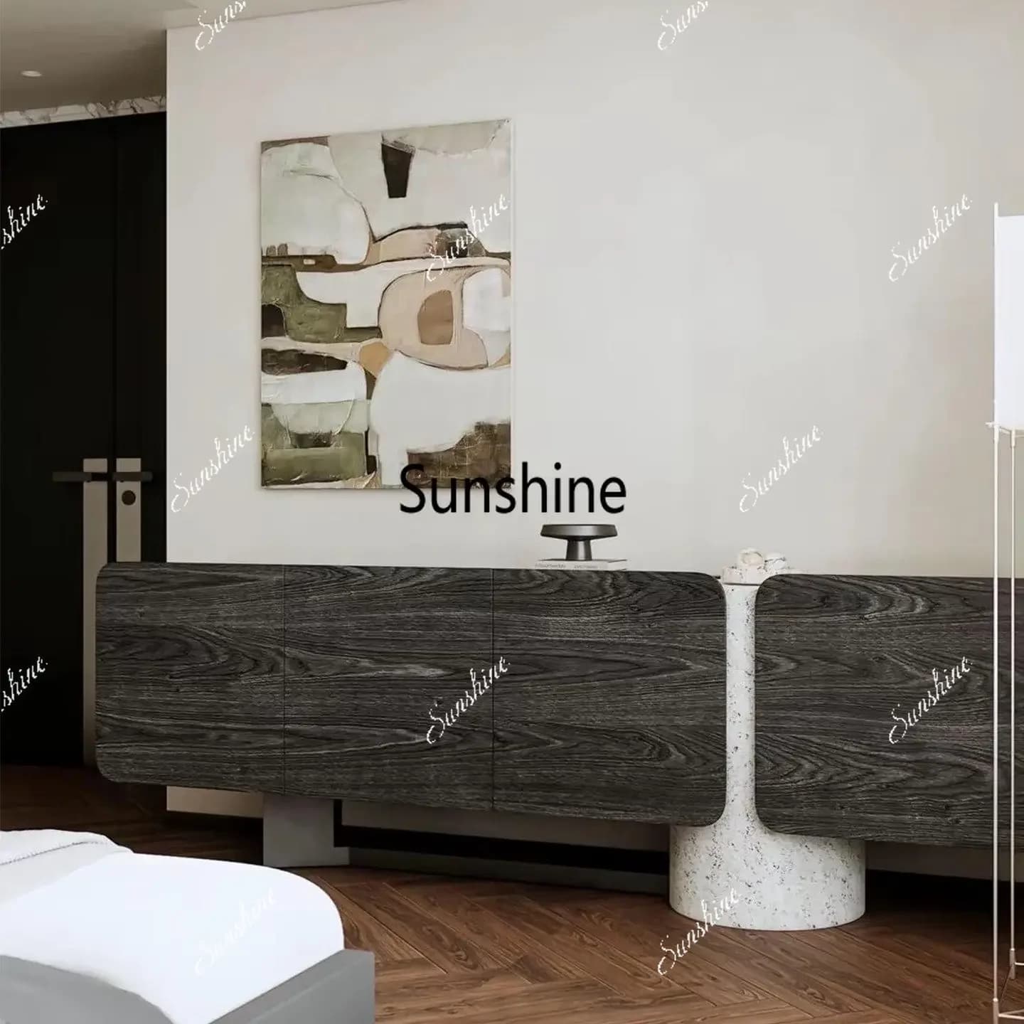 YLight luxury solid wood dining side cabinet Modern villa living room storage, design, floor