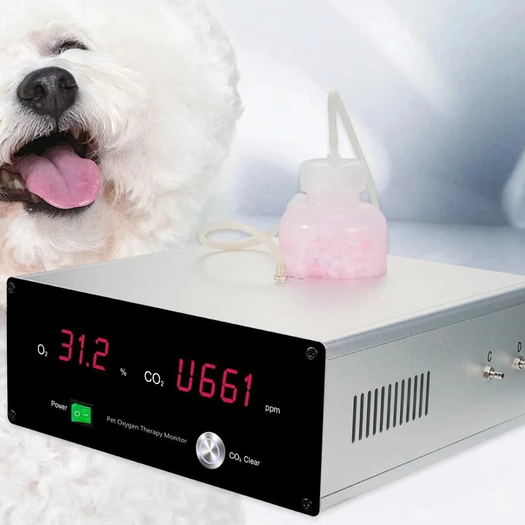 Newborn Pet Puppy Kitten Oxygen Concentration Monitor with Carbon Dioxide Clear Function Animal Care Equipment for Kittens