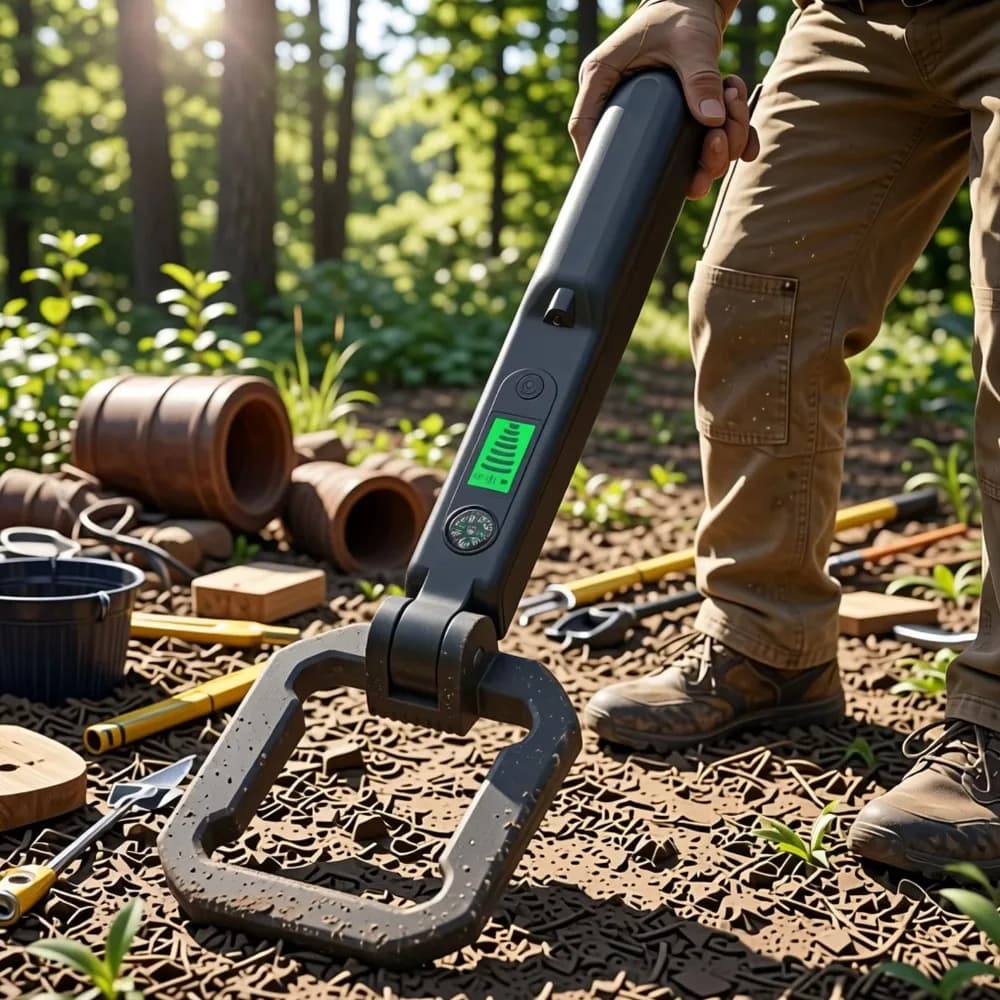 Portable Foldable Metal Detector with 360° All-Around Detection LCD Display High Sensitivity Handheld Metal Detector