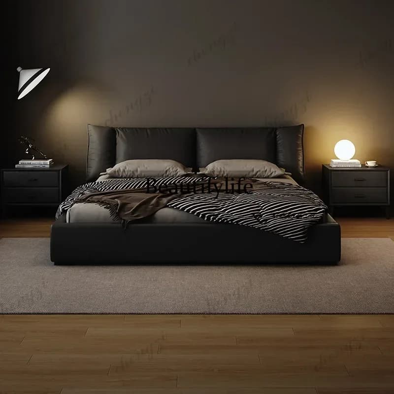 Modern Cheap Double Bed Nordic Vintage Wooden Storage Cloud Double Bed Lit Luxe Japanese Adults Camas De Dormitorio FurnitureN13