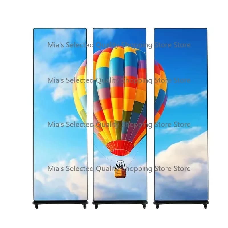 Floor Standing Full LED Foldable Screen Digital Advertising Poster Indoor Video Display Flexible Lightweight E-Commerce Solution