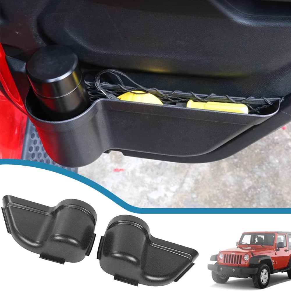 Car Front Door Storage Box Organizer Net Holder Pocket Tray for Jeep Wrangler JK 2011-2017 Stowing Tidying Interior Accessories