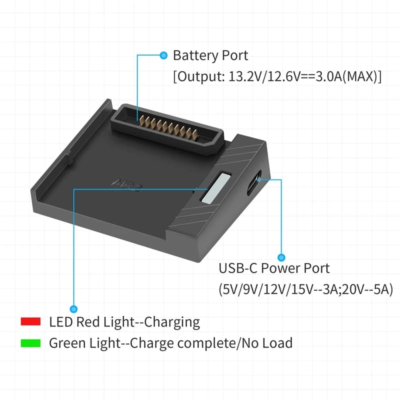 AA58 Gimbal Drone USB Charger for DJI MAVIC AIR 2/AIR 2S Charger Single-Channel Rechargeable Battery