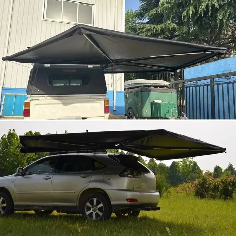 Wholesale off-road camping 600D Oxford fabric 2.0 meters radius 270 degrees car side canopy Rtt tent box roof tent roof tent