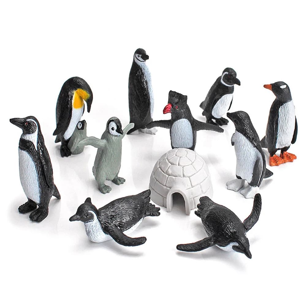 C5 Sea 11PCS PVC Penguin Figurines Cute Simulation Ocean Animal Penguin Figure Model Toys Children s Cognitive Animal Ornaments
