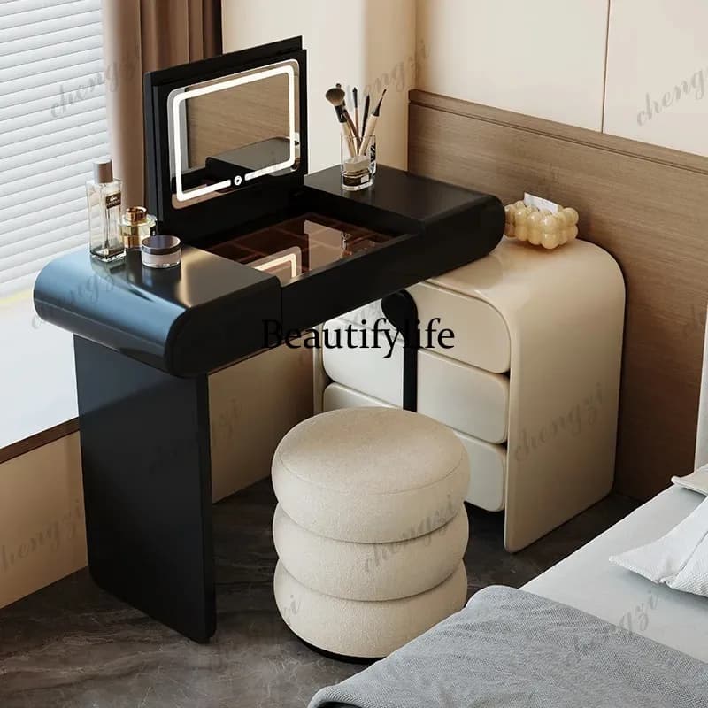 K182 Solid wood dresser bedroom modern simple clamshell makeup table storage cabinet dressing tables vanity desk Toiletries