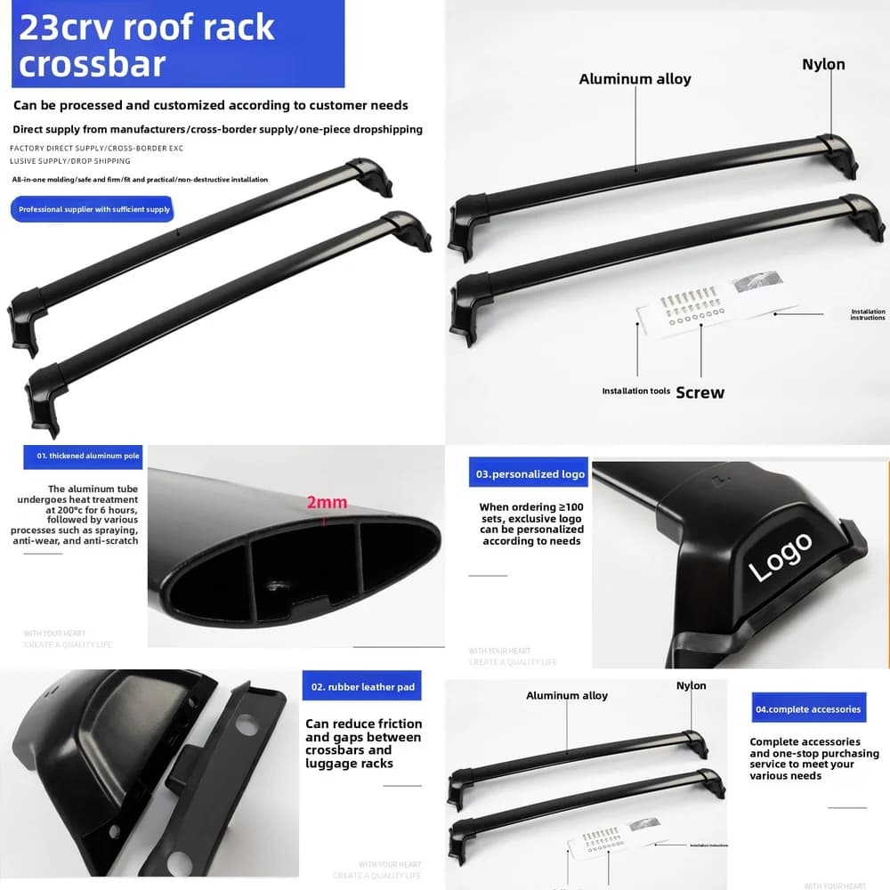 For Honda CRV and Breeze 2023-2024 Roof Cross Bars Heavy Duty Weather Resistant