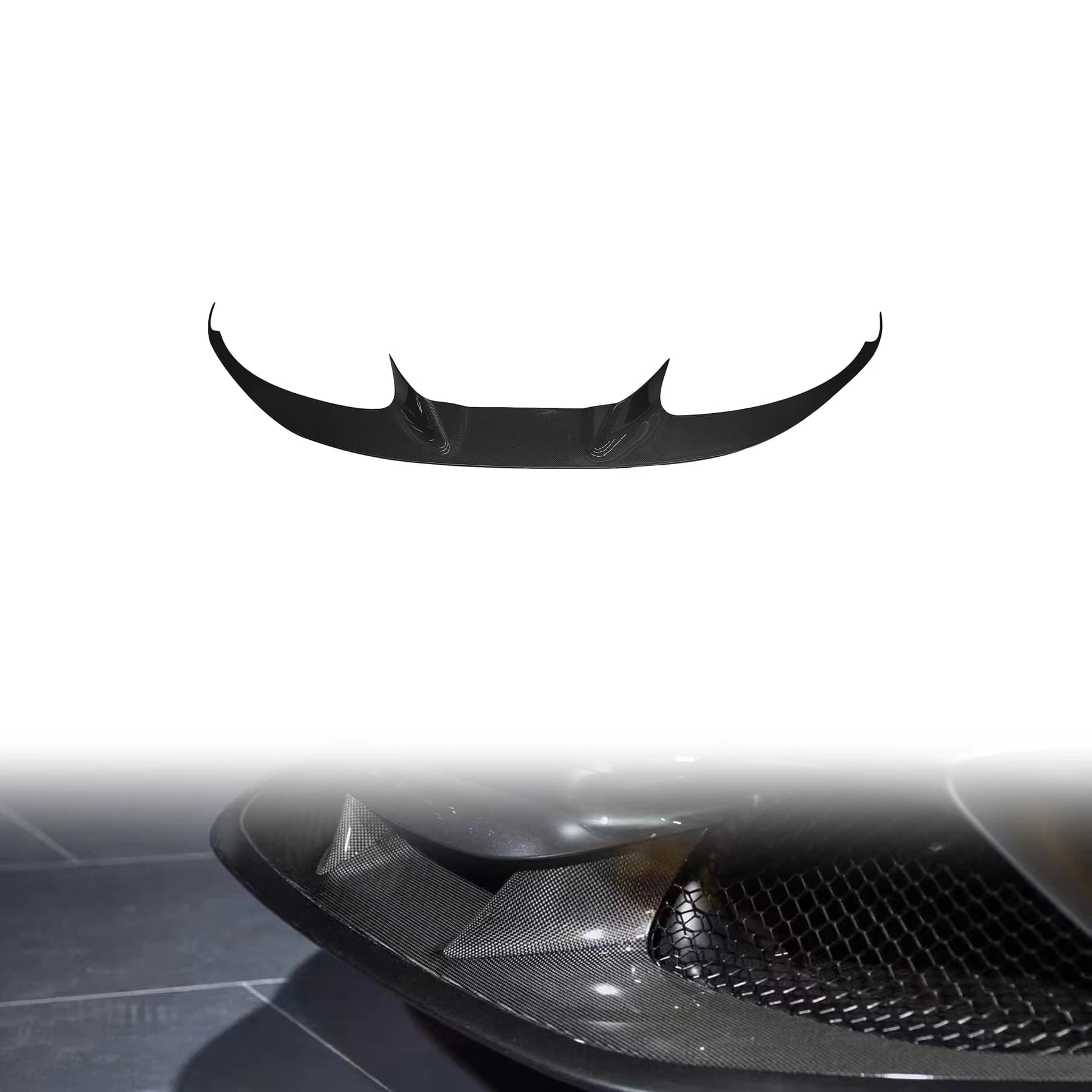 F8 OEM Style Auto Parts Dry Carbon Fiber Automotive Accessories Front Bumper Front Spoiler Front Lip forFerrari F8
