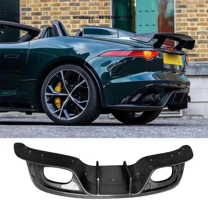 For  F-type 2013-2016 Rear Bumper Diffuser Perfect Fit Upgrade Body Kits Carbon Fiber Rear Lip