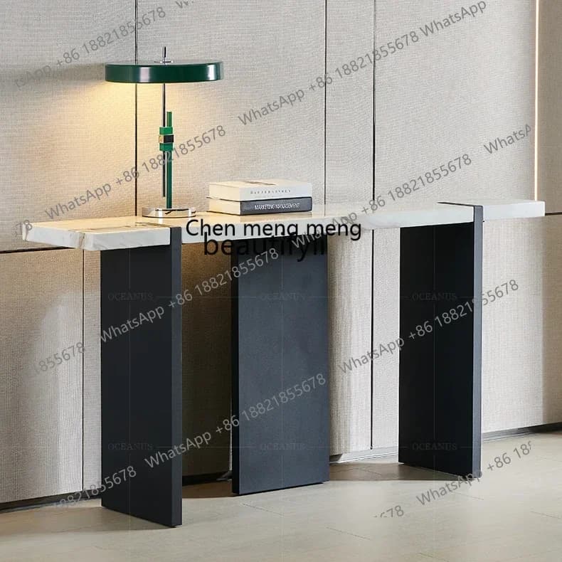 CC Entrance table against the wall Modern simple living room Creative partition Marble surface Entrance table
