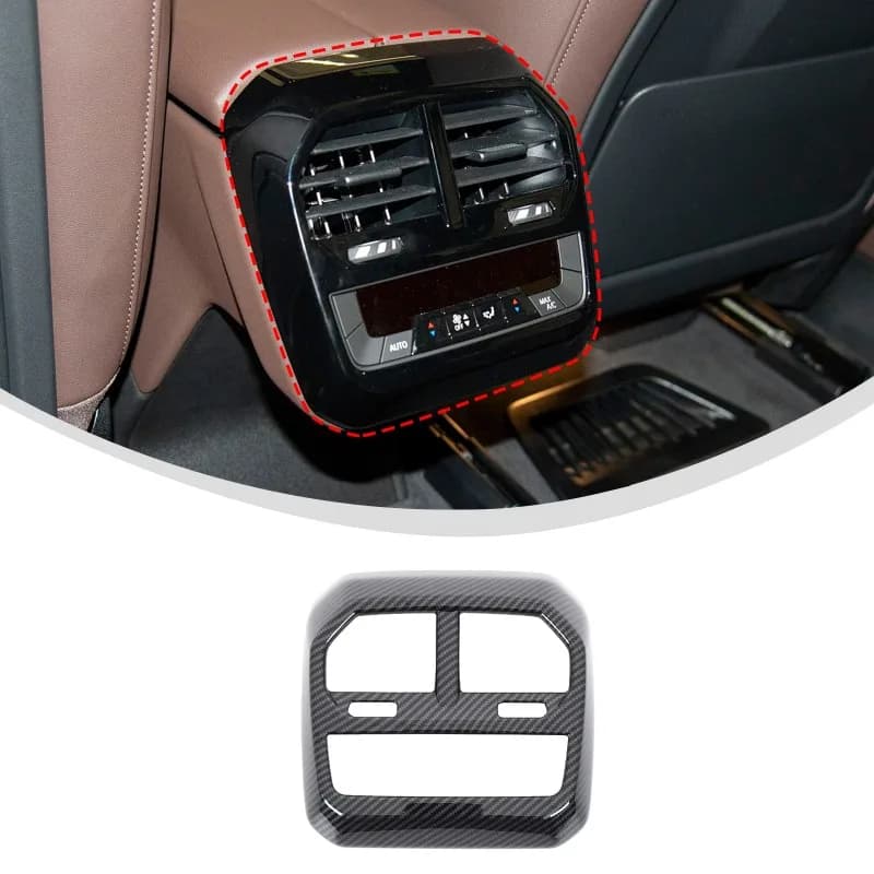 ABS Carbon Fiber  Center Console Armrest Rear Vent Frame for 2022-2024 BMW iX (Imported) G08  Car Accessories