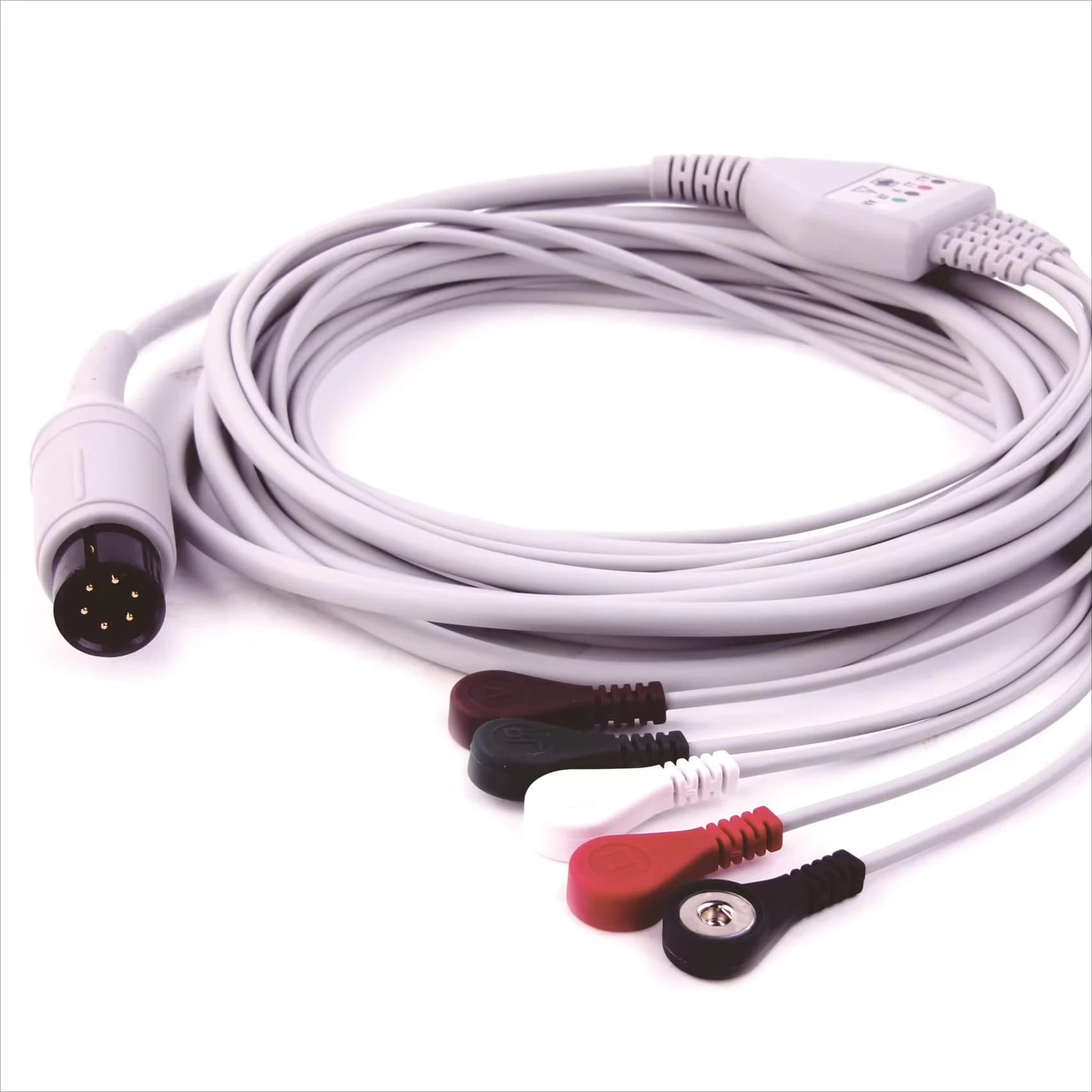 6-Pin 3/5-Leads Snap Banana AHA IEC compatibele Spo2-ECG-adapterkabel