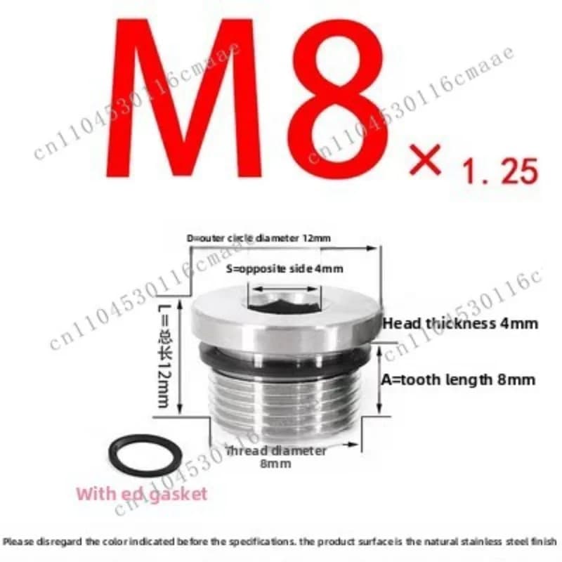 304 stainless steel inner hexagonal ED plug inner hexagonal with ed ring  wire screw  with sealing ring