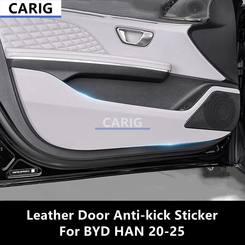 For BYD HAN 20-25 Leather Door Anti-kick Sticker Modified Car Interior Protection Film Modification Accessories Refit