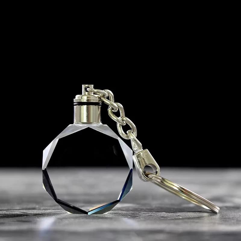 XTool High Quality Blank K9 Crystal Octagonal Keychain for Laser Engraving Rectangular Crystal Glass Octagon Keyring Pendants