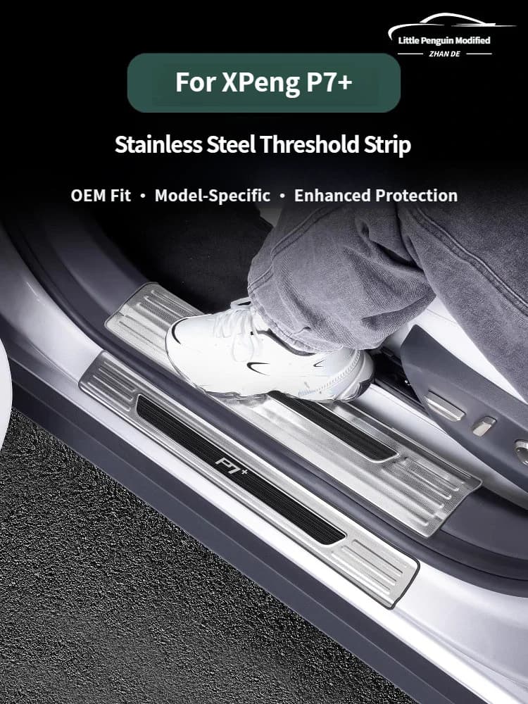 For XPENG P7+ 2026 2027 Front Rear Door Sill Protector Welcome Pedal Cover Anti-drity Anti-scratch Strip Protective Accessory