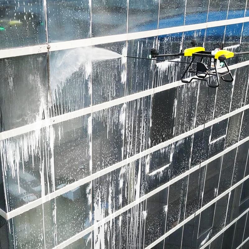 Window cleaning solution cleaning drone robot car washer