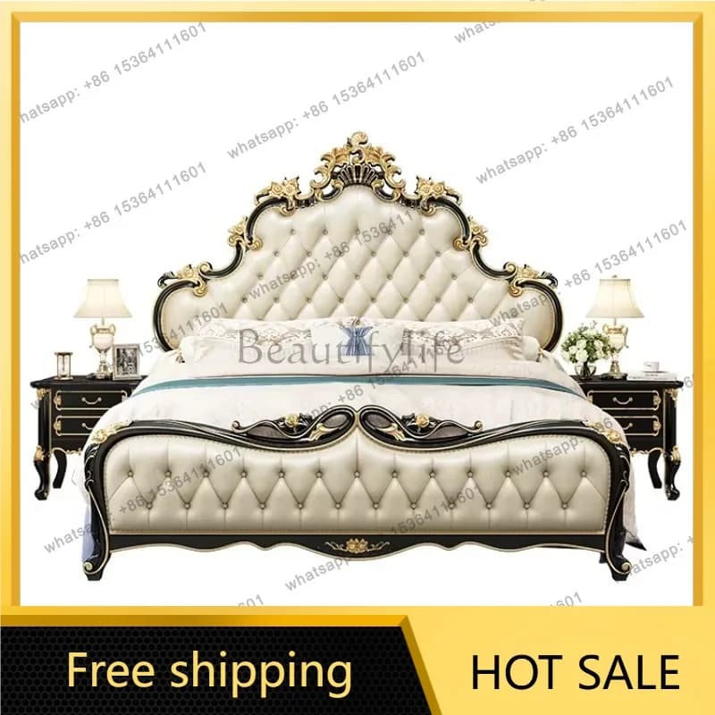 FG Headboard Comforter Double Bed Luxury Organizer Living Room Twin Double Bed Full Size Monster Letto Matrimoniale Home Furnitu