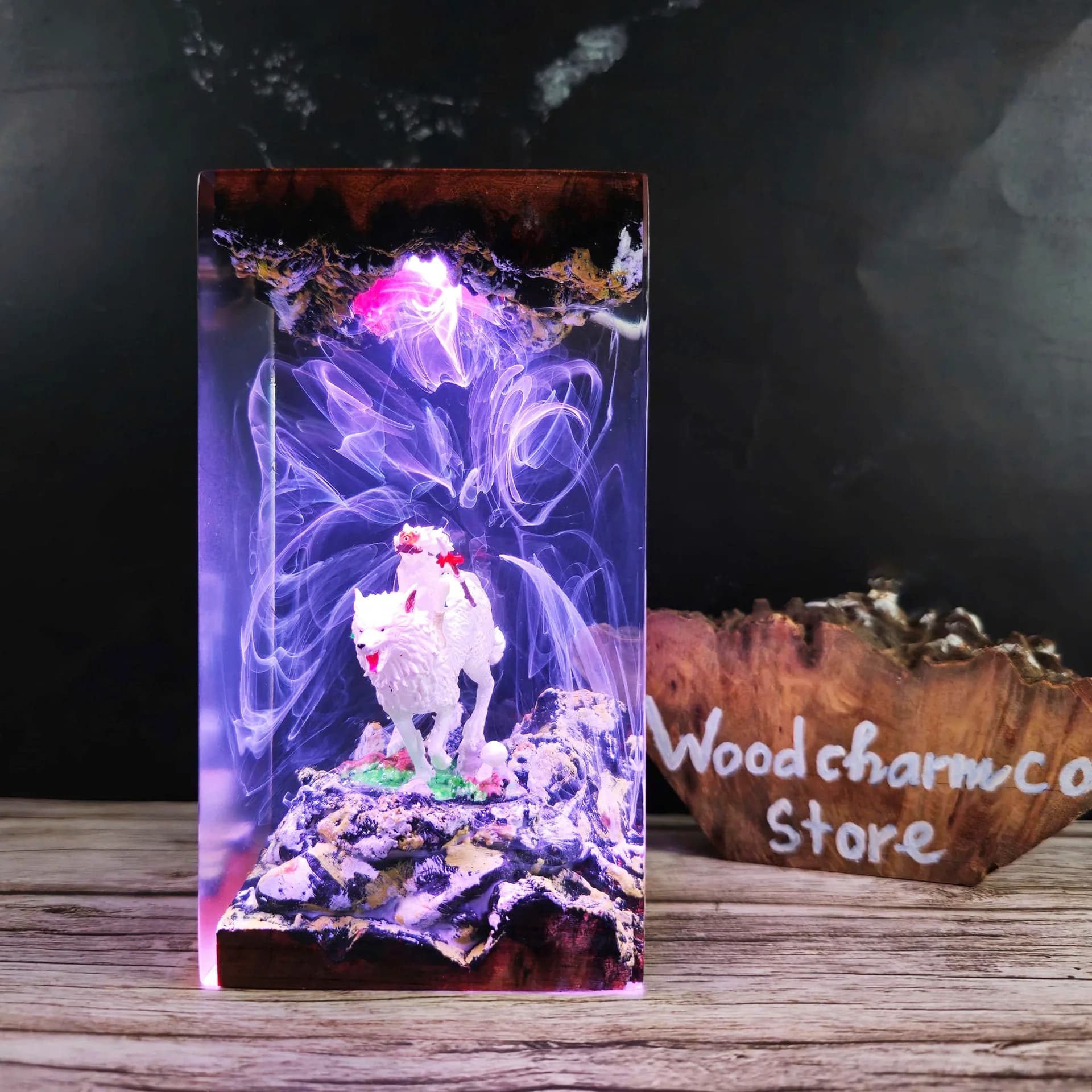 Creative Fantasy Cloud and Mist Glowing Resin Ornaments Sculptures Home Decoration Crafts Unique Holiday Gifts