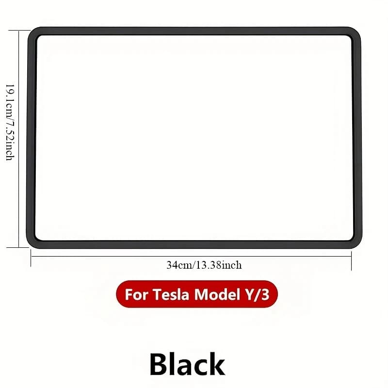 1Pcs Car Center Console Screen Protector & Silicone Frame for Tesla Model Y/3  Fits Center Touchscreen Knee Protection