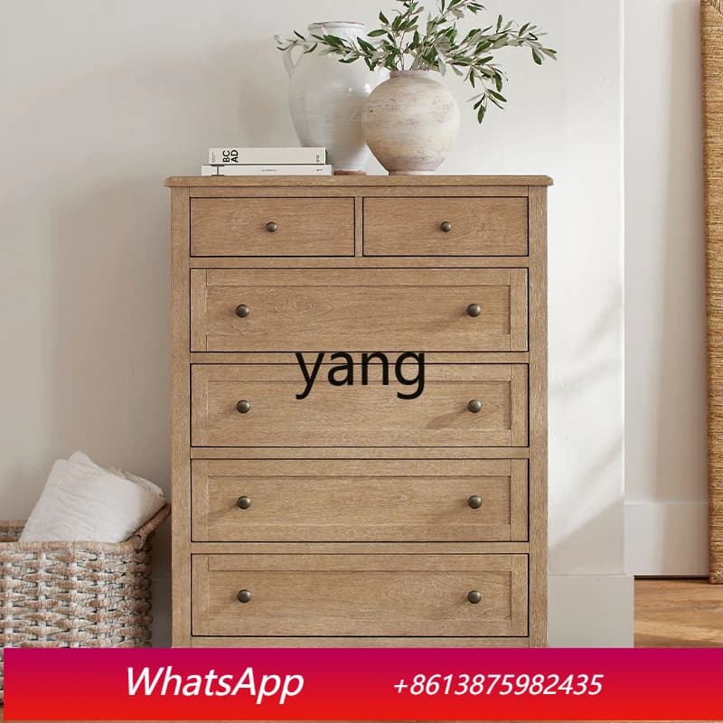 LH  retro solid wood chest bedroom bedside storage high French country home side cabinet