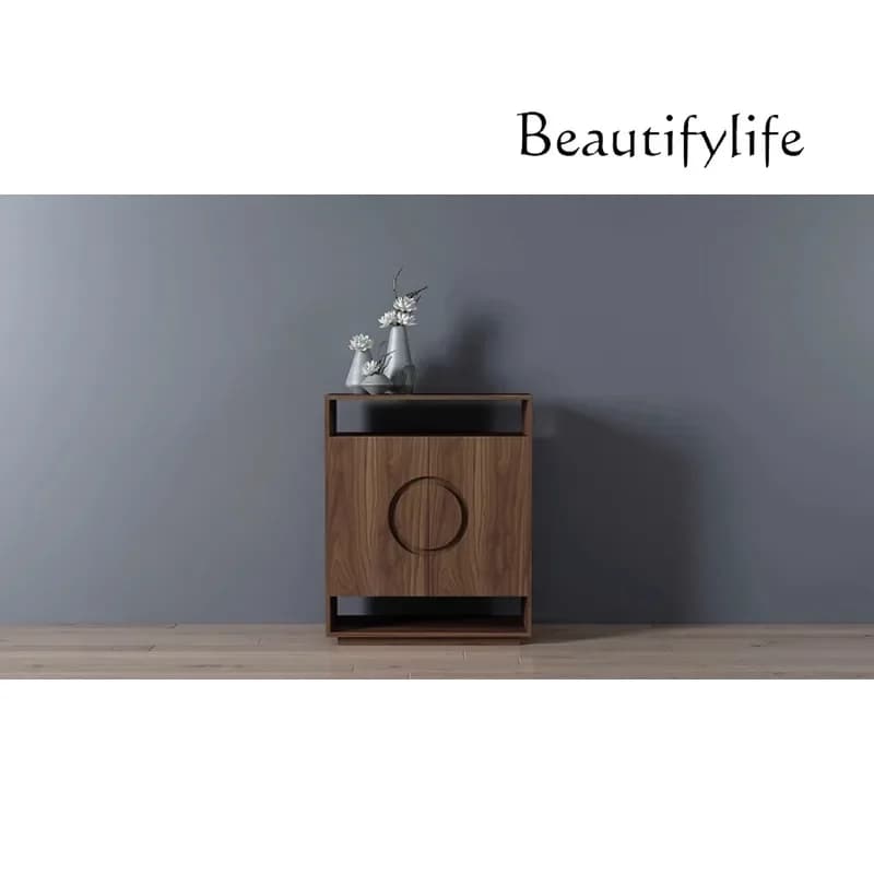 X American Modern Simple Light Luxury High-end North American Black Walnut Tenon And Mortise Grille Designer Shoe Cabinet